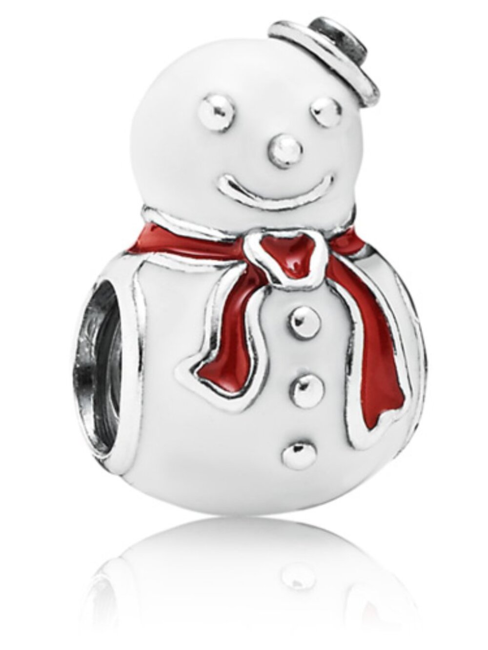 Pandora Sterling Silver Happy Snowman Winter Christmas Bead 791406enmx